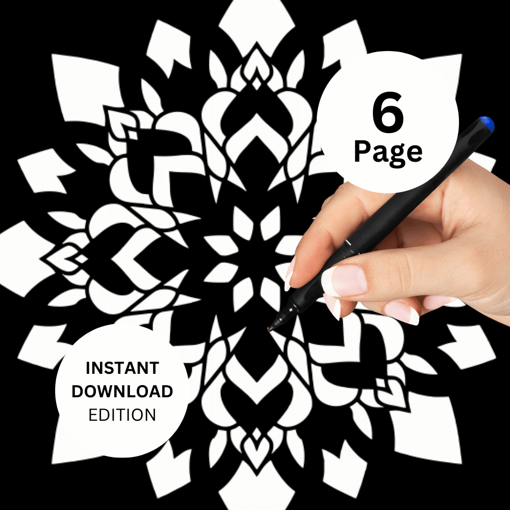 Black Mandalas | 10-Page eBook. Instant Download.