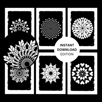 Black Mandalas | 10-Page eBook. Instant Download.
